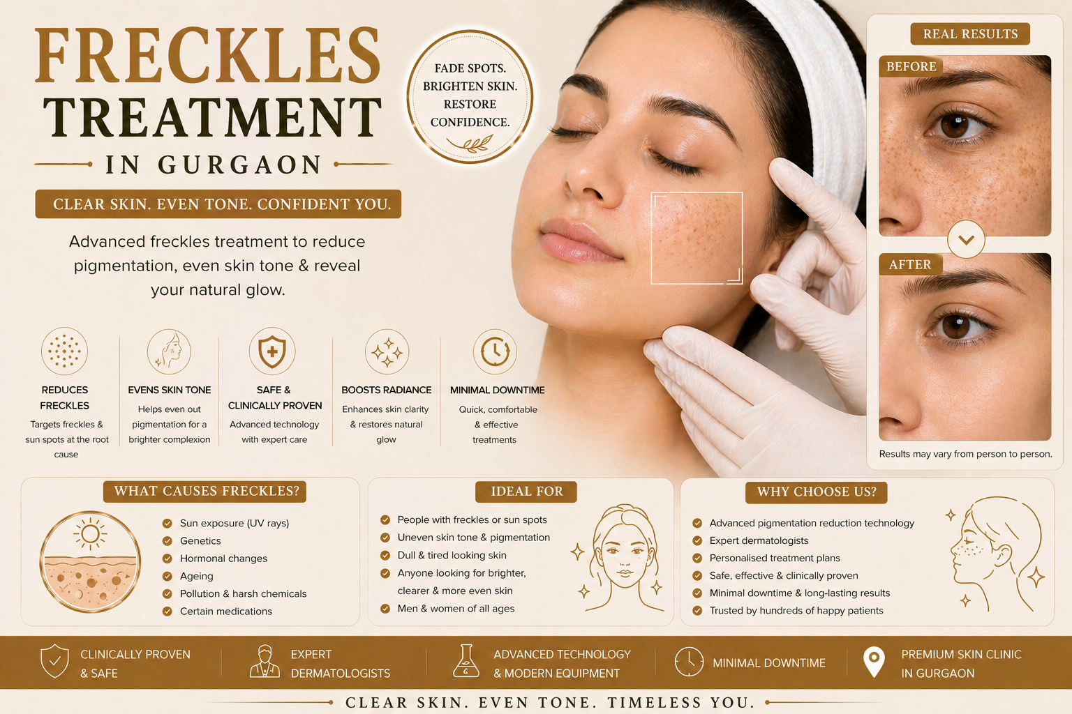 Freckles and sun spot treatment consultation at Avenza in Sector 48 Gurugram