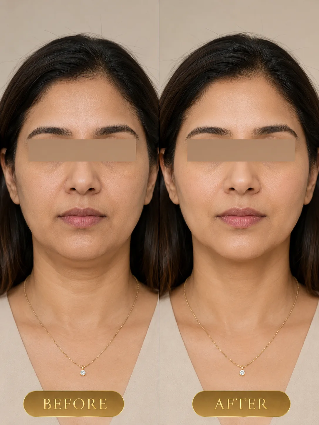 HIFU Skin Tightening before and after result