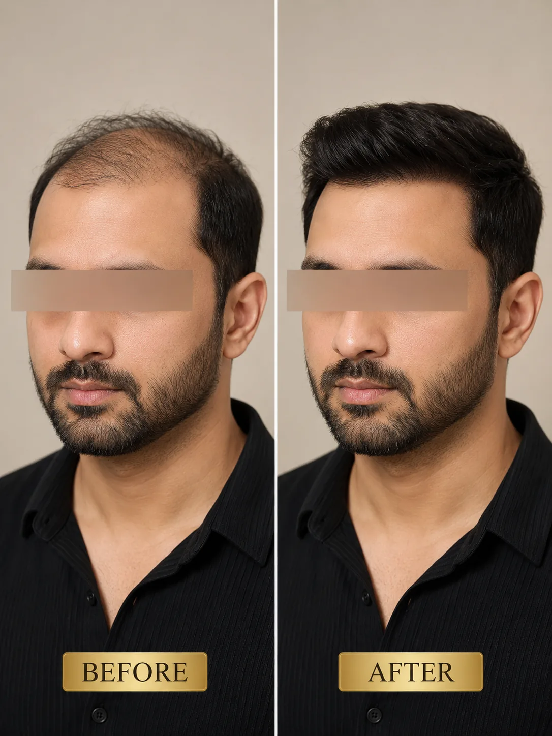 Hair Patch / Wig before and after result