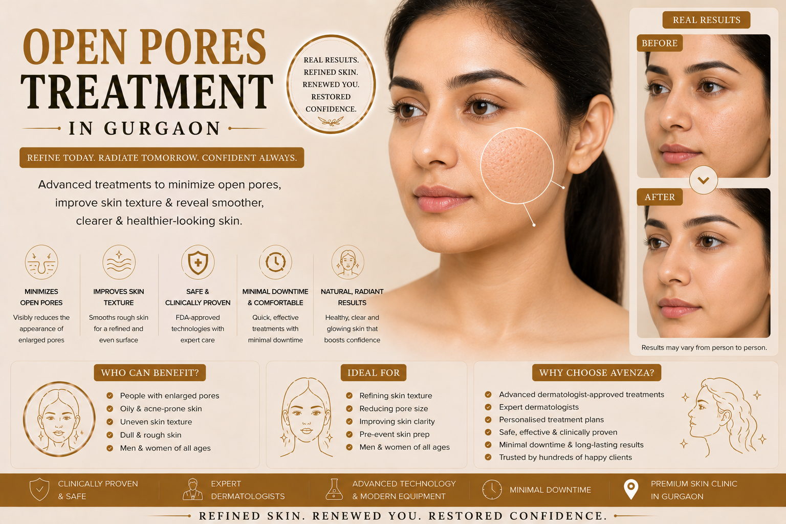 Open pore treatment consultation at Avenza in Gurgaon